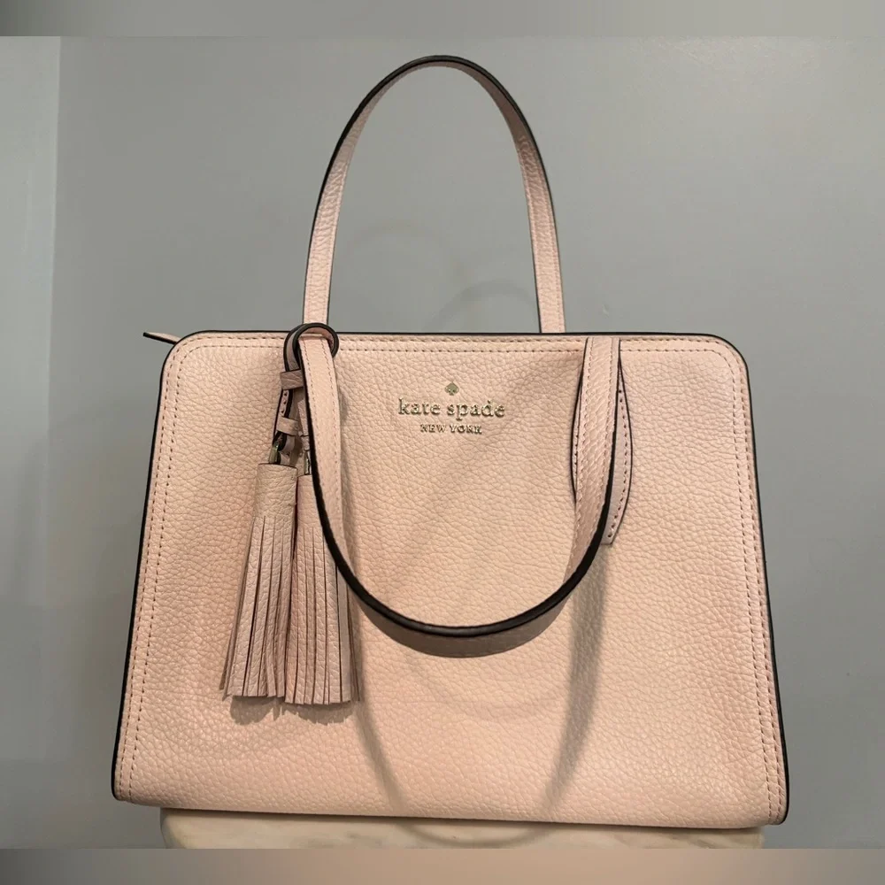 Kate Spade Rowe Medium Top Zip Satchel Peach Puff Blush Pink - Picture 6 of 13